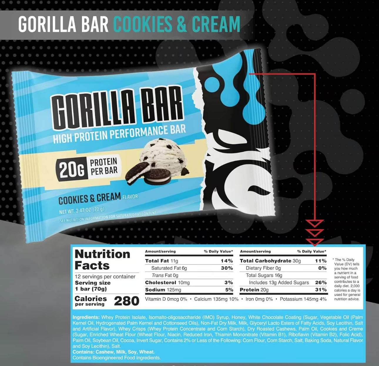 Gorilla Bar High Protein Bars